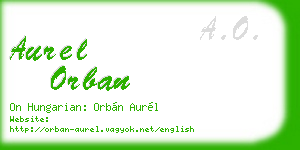aurel orban business card